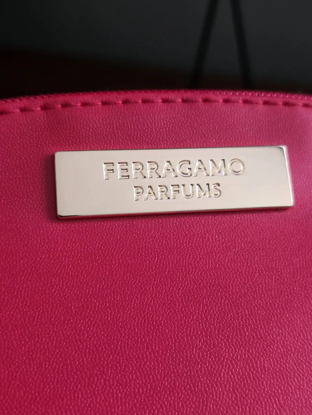 Ferragamo Parfums Cherry Red Cosmetic Makeup Bag Travel Case Pouch